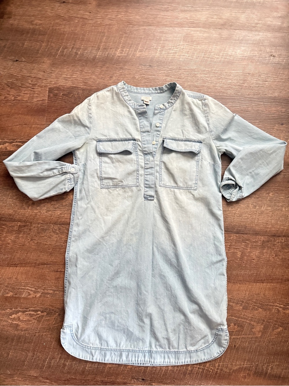 J.Crew light chambray shirt dress casual vacation travel preppy drapey sz S EUC - Picture 6 of 12